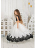 Black And Ivory Satin Tulle Flower Girl Dress